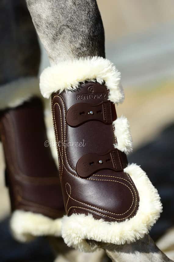 KENTUCKY HORSEWEAR Kentucky Peesbeschermer Leder Elastiek Wol