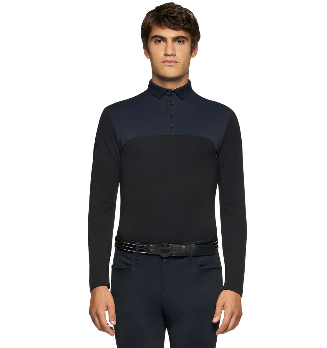 CAVALLERIA TOSCANA Cavalleria Toscana Tech Wool Rugby Polo Heren Black