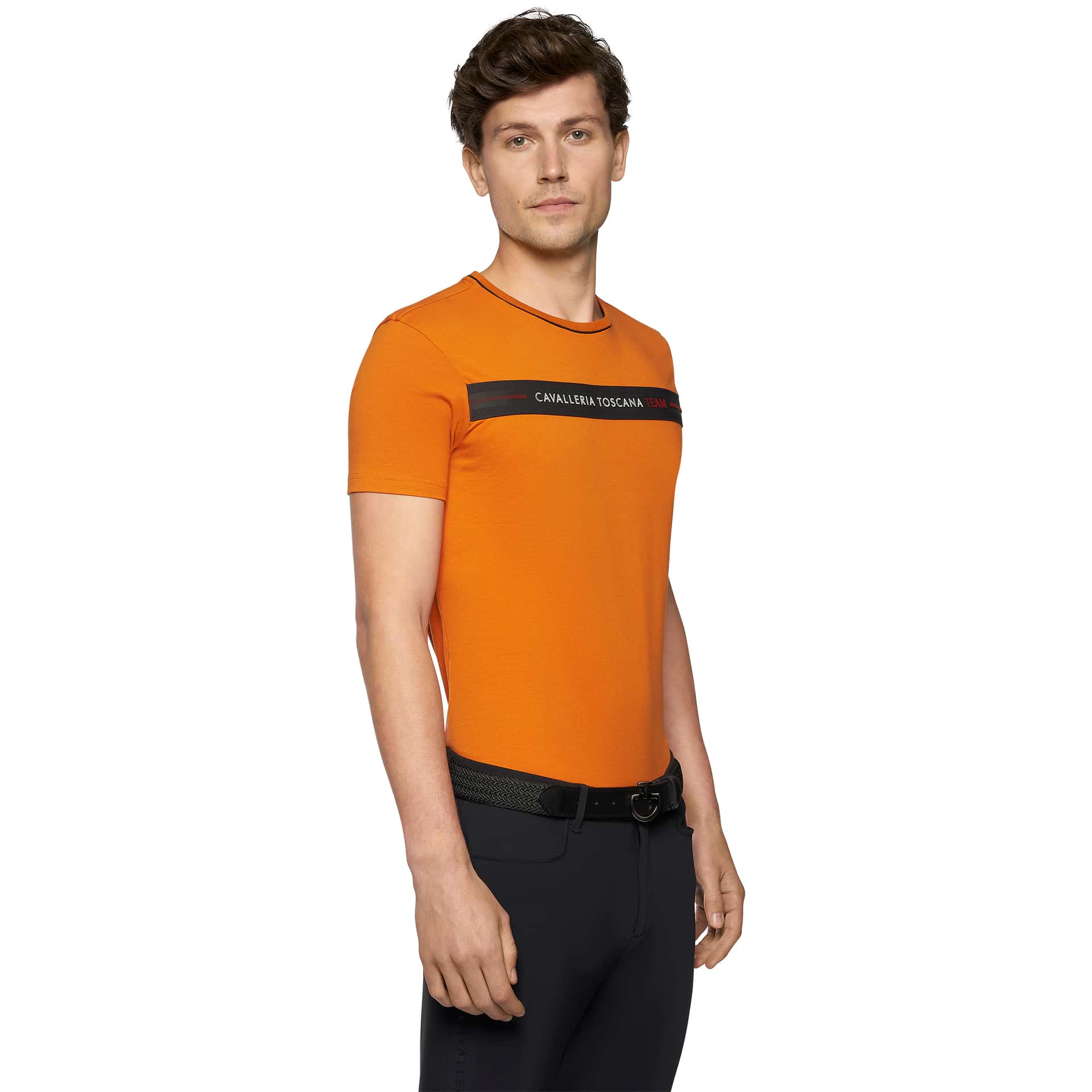 CAVALLERIA TOSCANA Cavalleria Toscana Team Elastic Band Heren Shirt Oranje