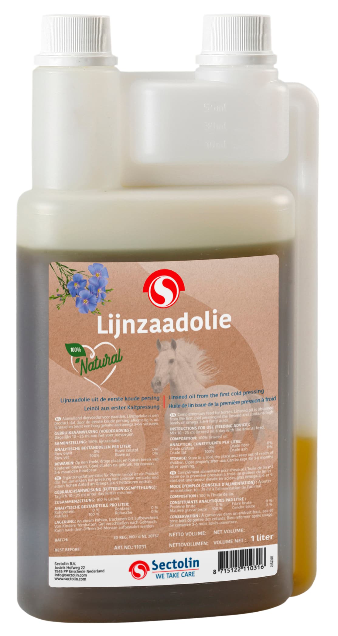 SECTOLIN Lijnzaadolie Sectolin Equi-Lijn  1 Ltr