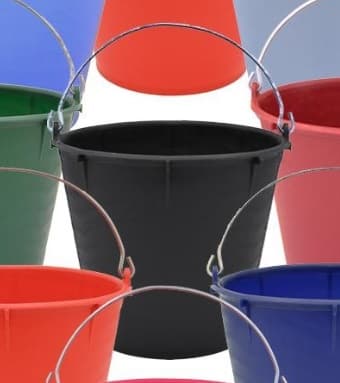  Vplast Stalemmer 7 Ltr+deksel Zwart-Doorzichtig Deksel