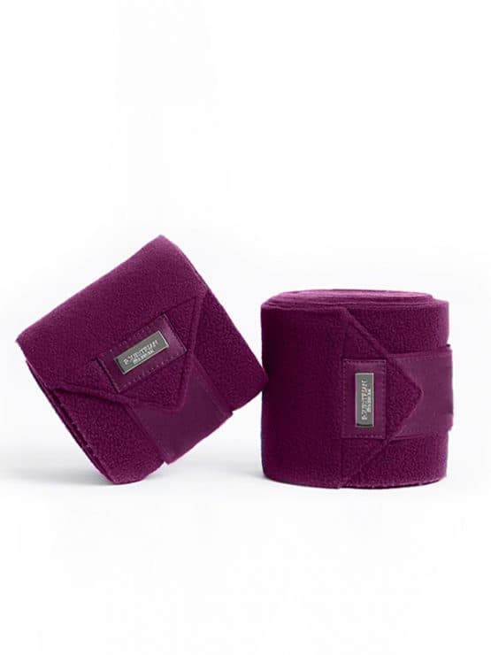 EQUESTRIAN STOCKHOLM Equestrian Stockholm Fleece Bandages Purple White Edge