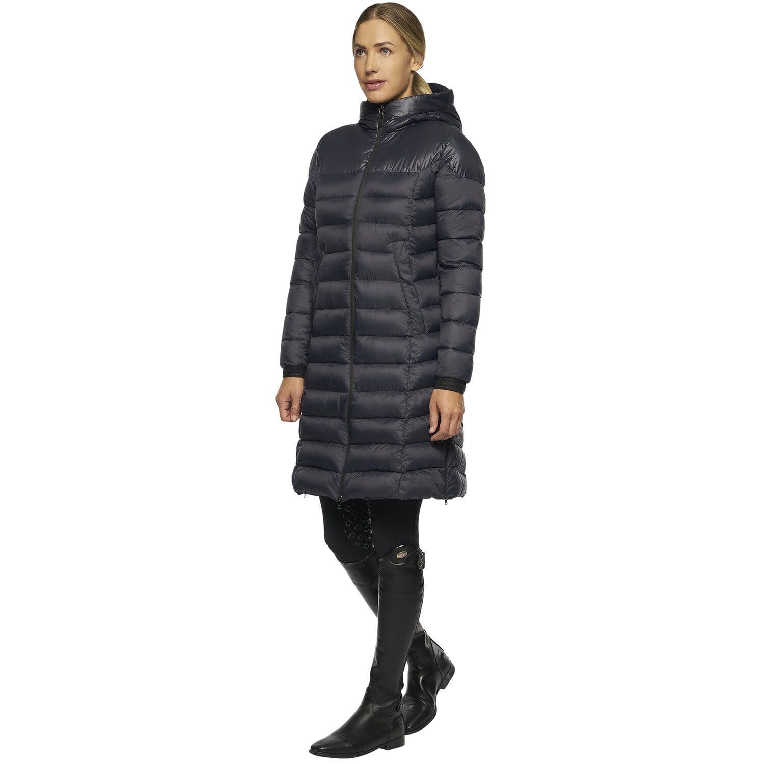 CAVALLERIA TOSCANA Cavalleria Toscana Shiny Matte Nylon Long Puffer Blauw 7B00