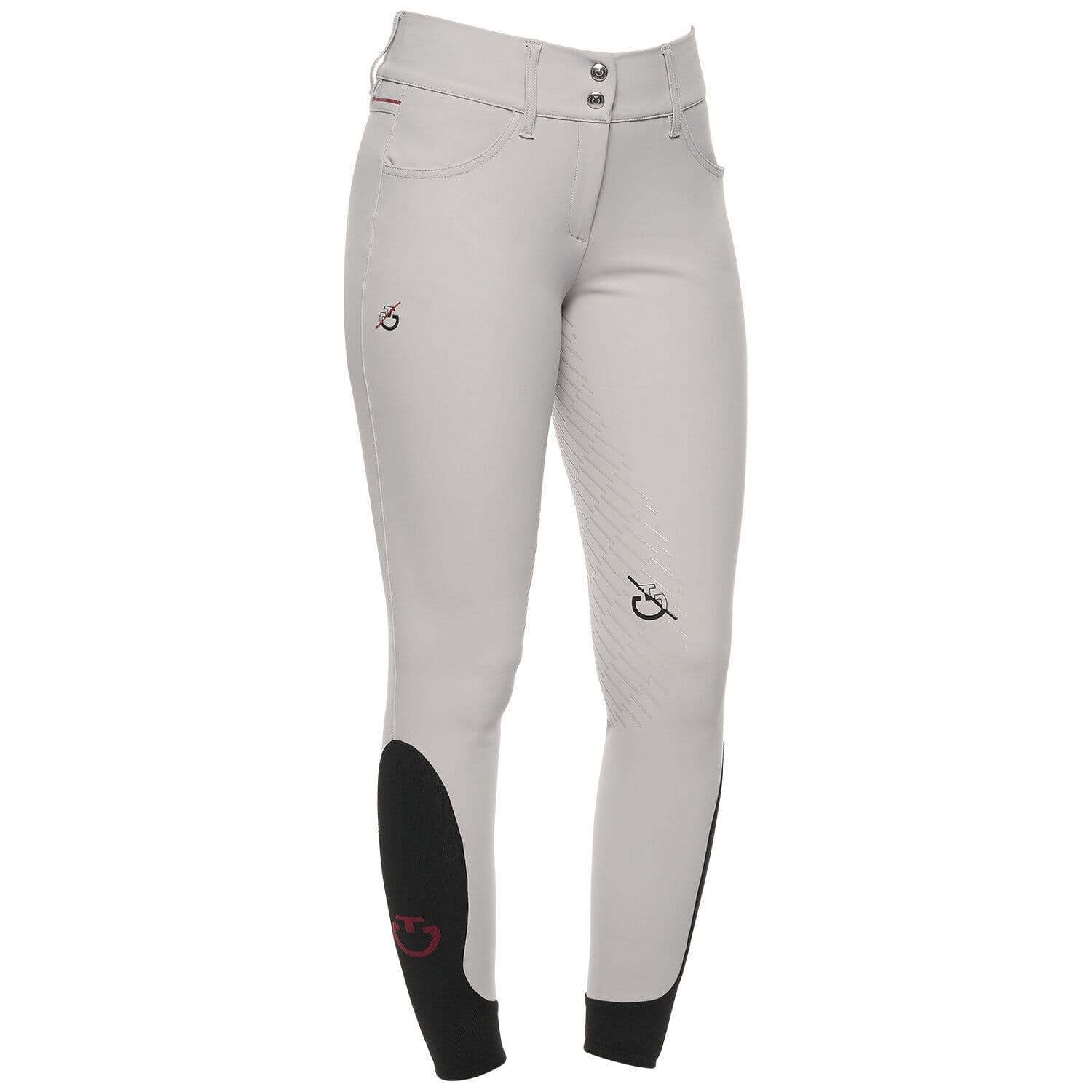 CAVALLERIA TOSCANA Cavalleria Toscana Team Red Rijbroek Full Grip Light Grey