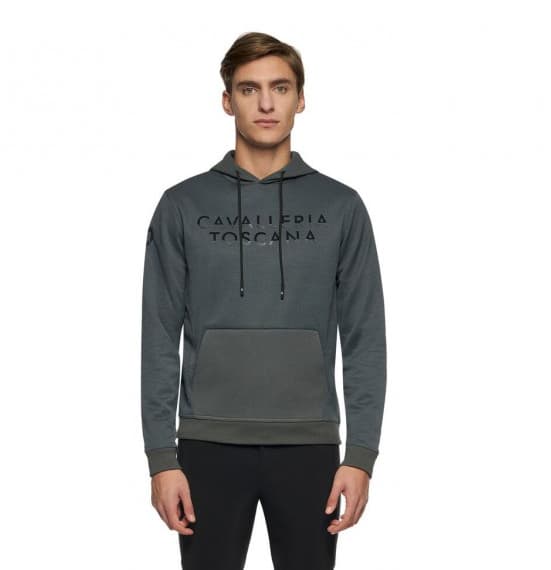 CAVALLERIA TOSCANA Cavalleria Toscana Bonded Piquet Heren Sweater Grey 8989