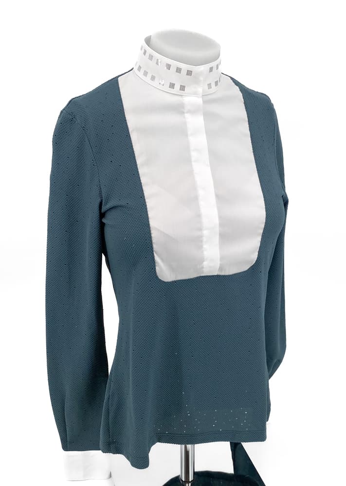CAVALLERIA TOSCANA Cavalleria Toscana Micro Sequins Ls Wedstrijd Shirt Petrol