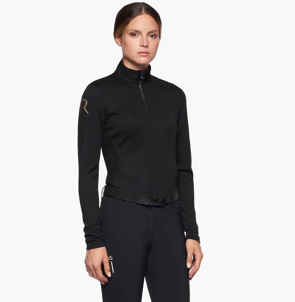 CAVALLERIA TOSCANA Cavalleria Toscana Revo Premier Tech Wool Dames Shirt Black