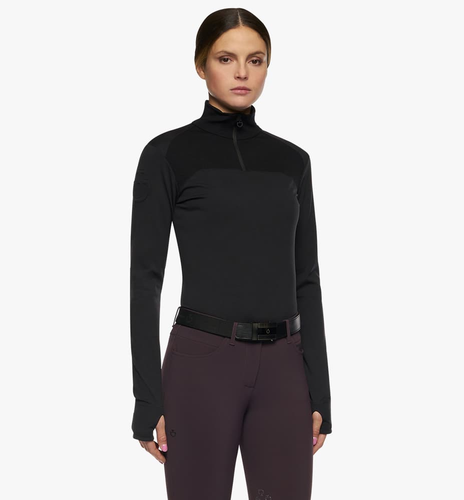 CAVALLERIA TOSCANA Cavalleria Toscana Tech Wool Half Zip Dames Shirt