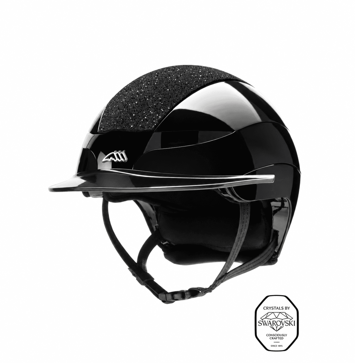 EQUILINE Equiline Helm Xanto met Swarovski en logo Glossy