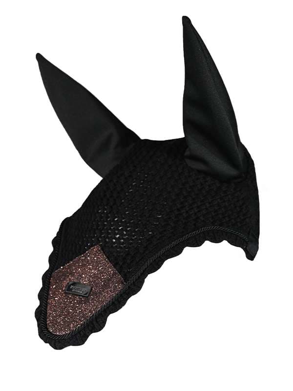 Zwart oornetje met glitterdetail