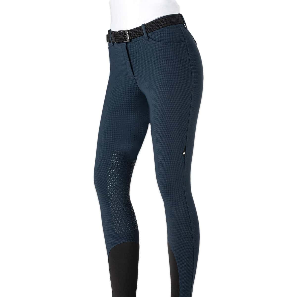 EQUILINE Equiline Egirek Dames Rijbroek Knie Grip Blue Print