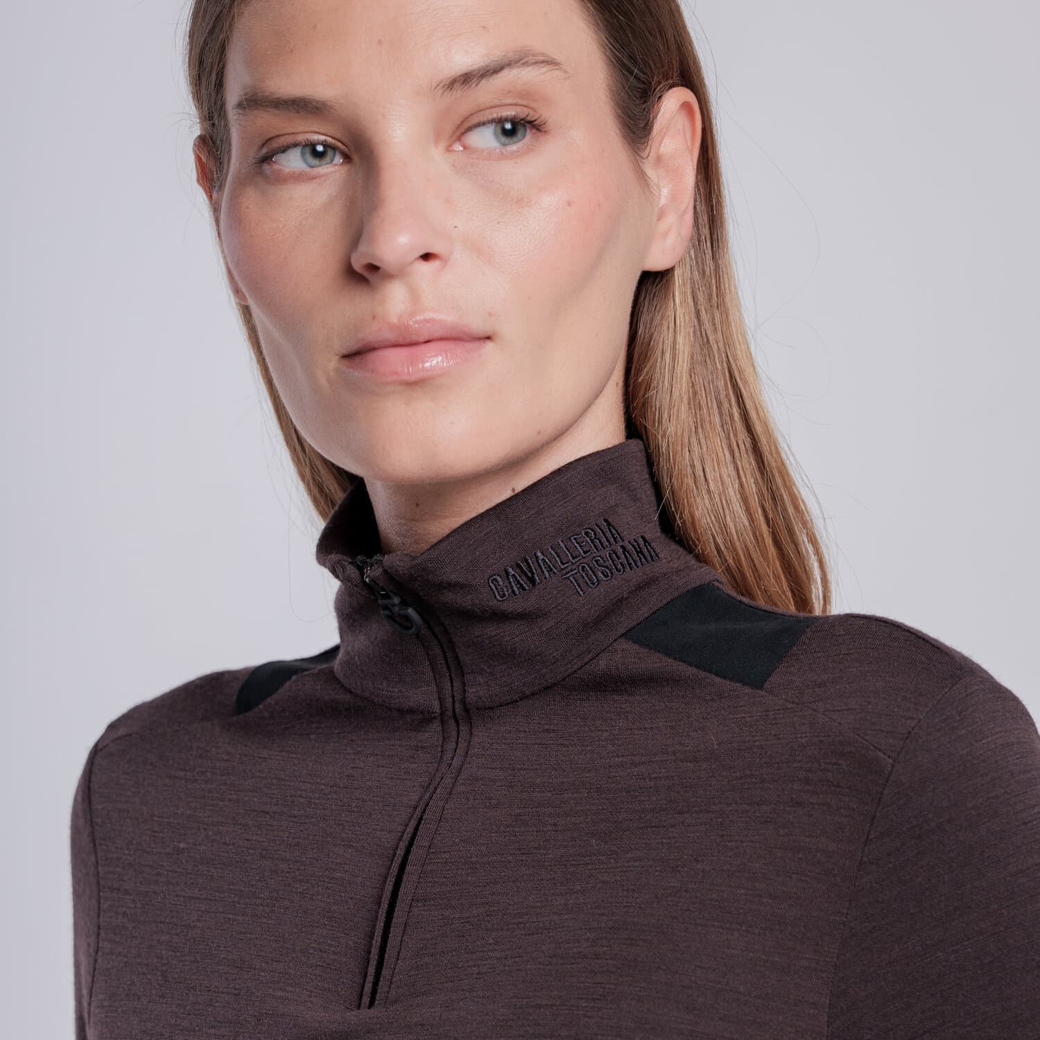 CAVALLERIA TOSCANA Cavalleria Toscana Tech Wool Half Zip Training Polo